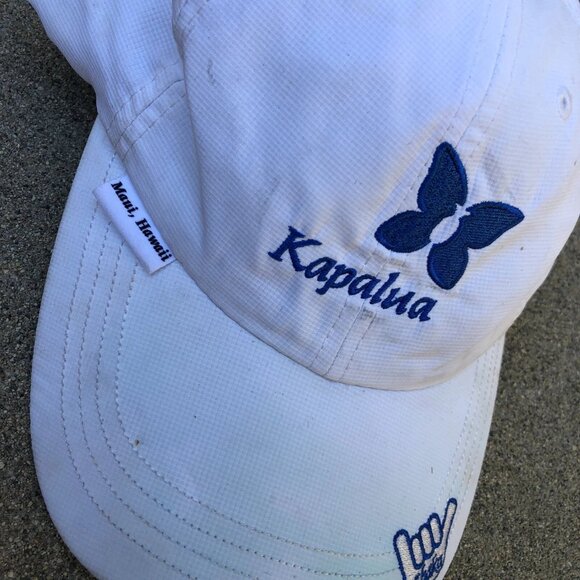 VTG IMPERIAL Kapalua Maui Hat White Embroidered Adjustable Cap Blue Hawaii - Picture 5 of 6